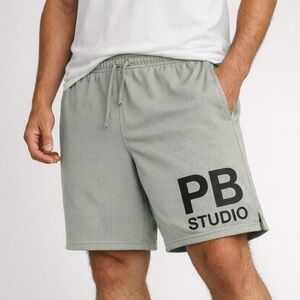 Pacsun PLAYBOY Medium  Basketball Shorts Mens Gray Athletic Gym Mesh Pockets
